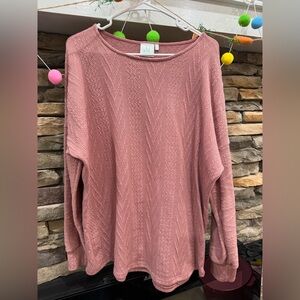 MOCO Pink Textured Long Sleeve Women’s Sweater